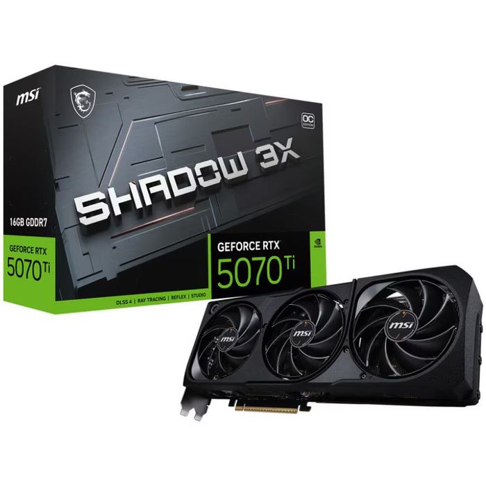 MSI NVIDIA GeForce RTX 5070 Ti 16G Shadow 3X OC + AMD Ryzen 9 9950X