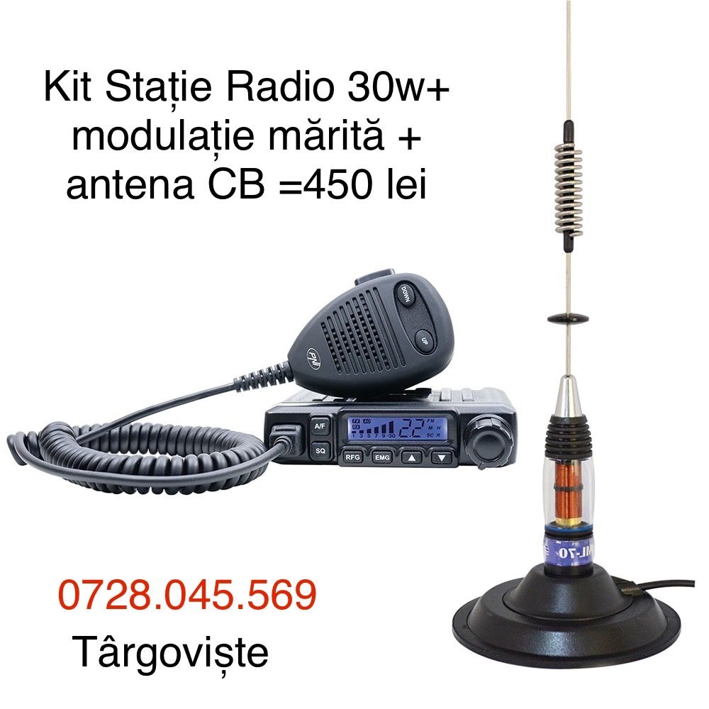 Pachet Statie CB +Antena CB ML 70/100/48/calibrare