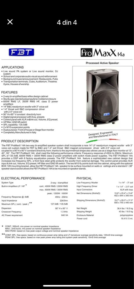 Fbt promaxx 14a active