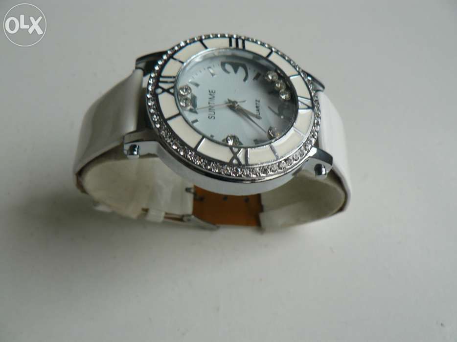 CEAS DAMA SUNTIME ST2D11 Cu Strasuri,Mecanism Quartz,Curea Piele Eco