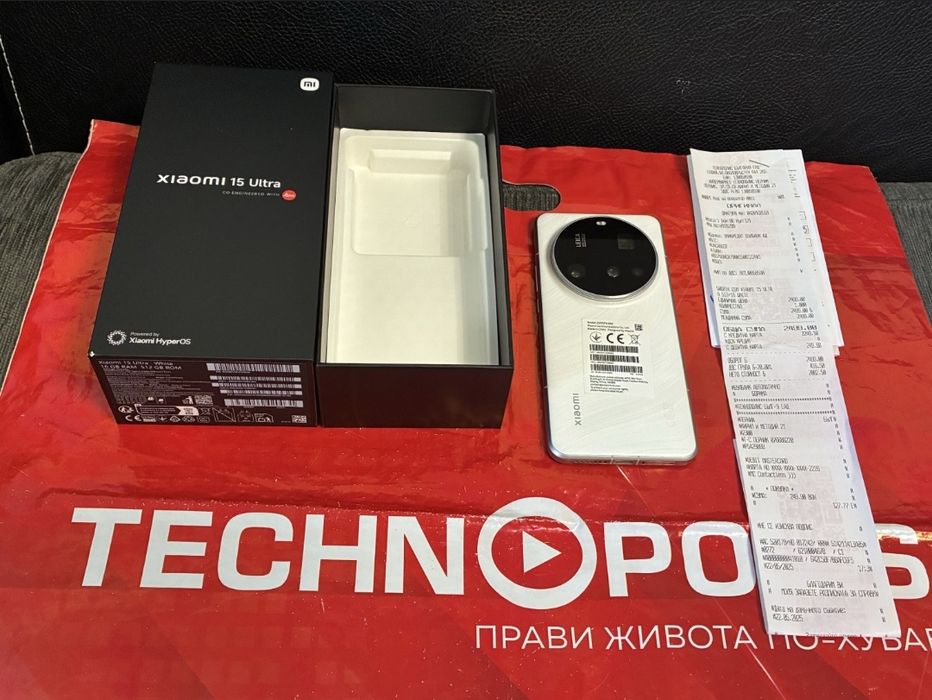 КАТО НОВ 512GB Xiaomi 15 Ultra Технополис Гаранция 2027г. White