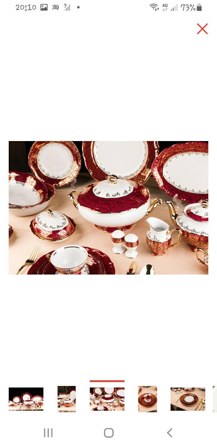 Сервиз чайно-столовый Royal Czech Porcelain Красный лист 72 в 1
