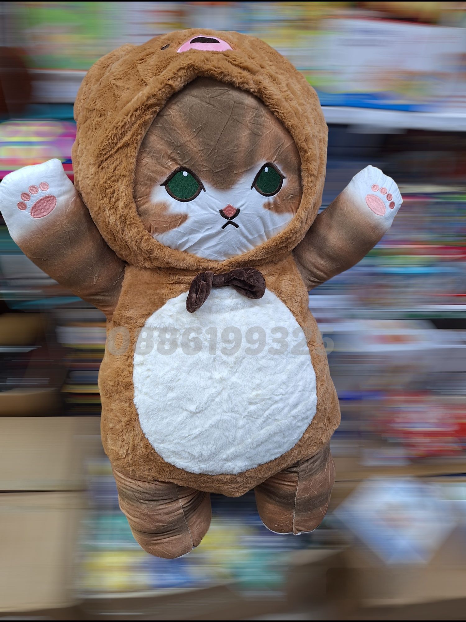 Голямо плюшено Мече Коте, 120см, Голямо плюшено Коте Мече
