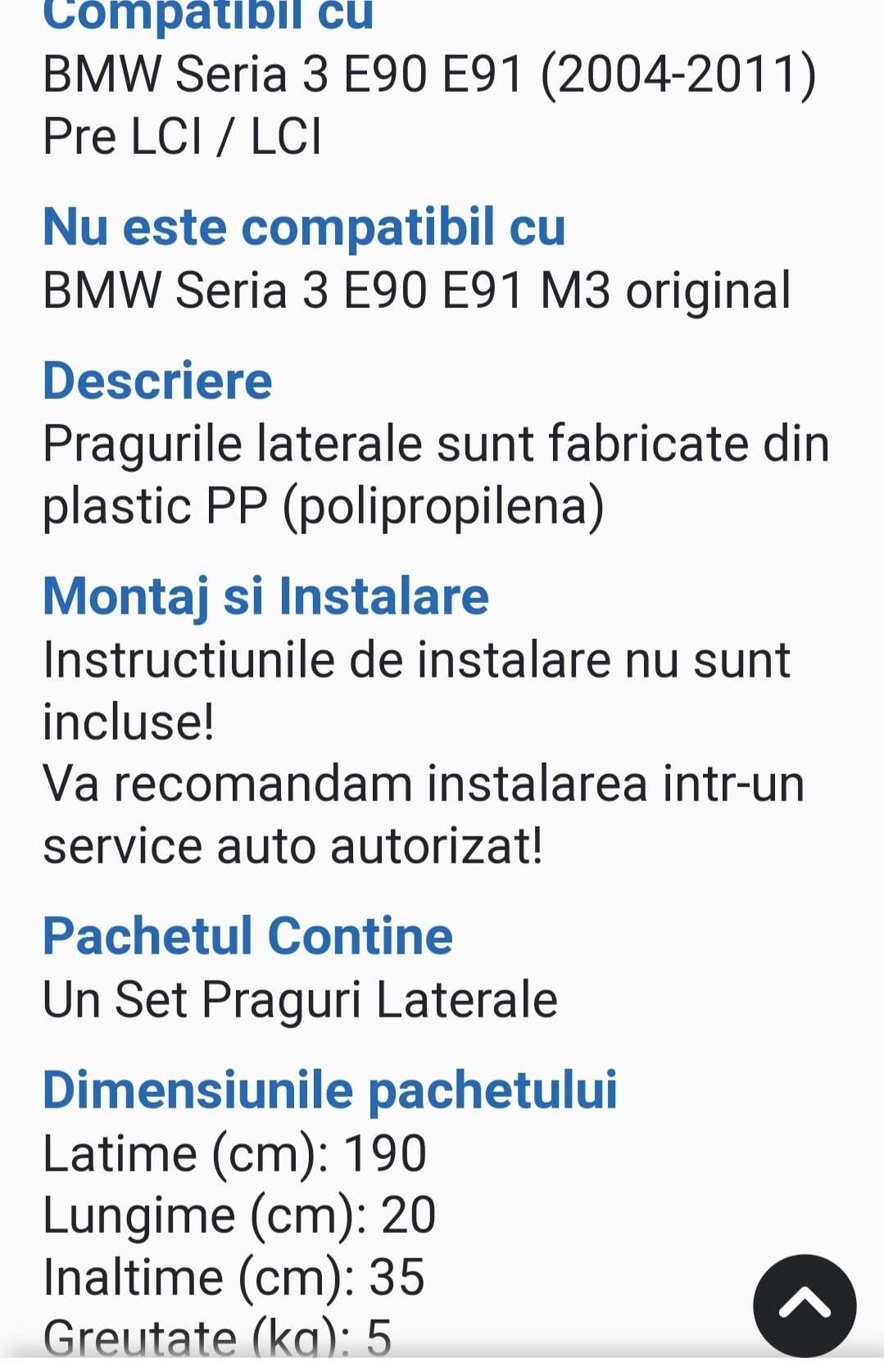 Praguri laterale BMW E 90M3
