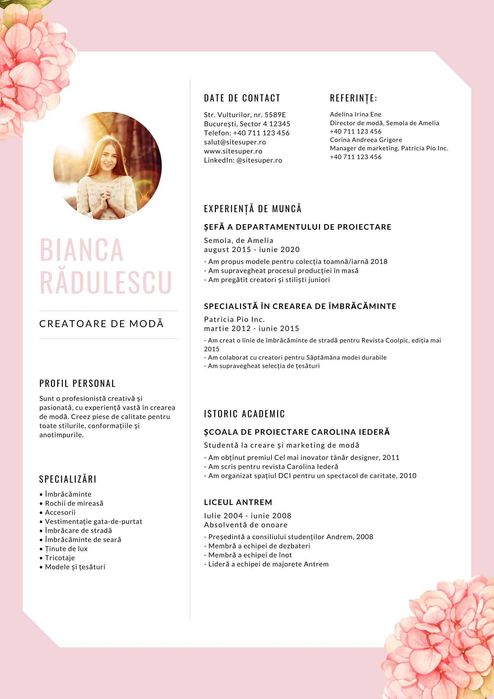 CV(Curriculum vitae) profesional.