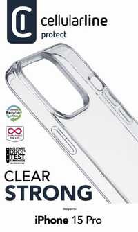 Калъф Cellularline Clear Strong iPhone 15 Pro ПРОЗРАЧЕН ТВЪРД