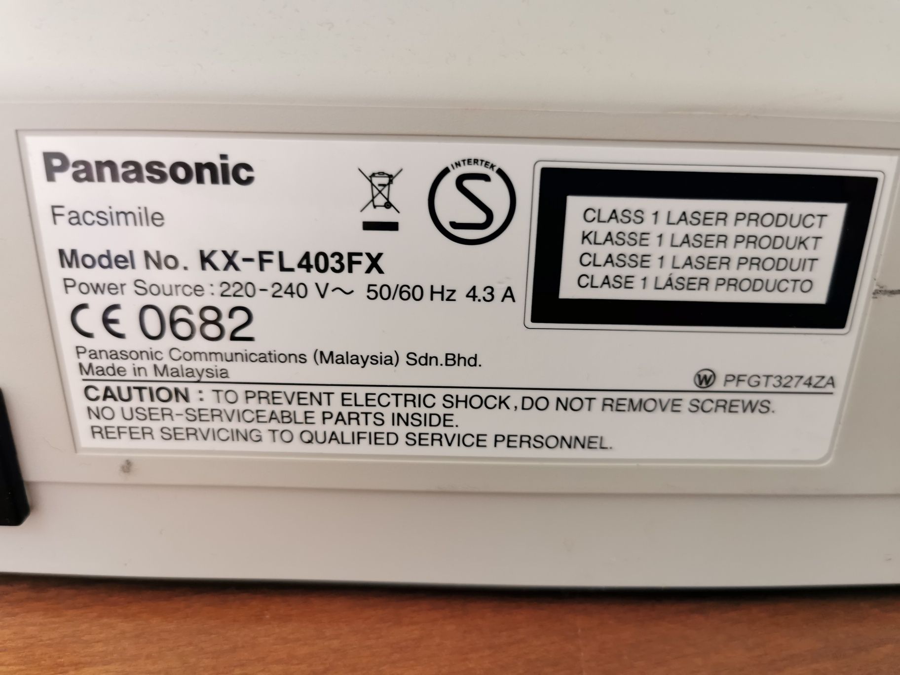 Факс лазарен, телефон PANASONIC KX-FL403-FX