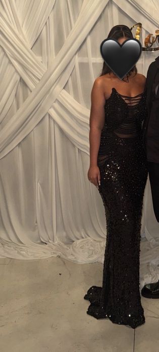 Rochie neagra cu aplicatii perle