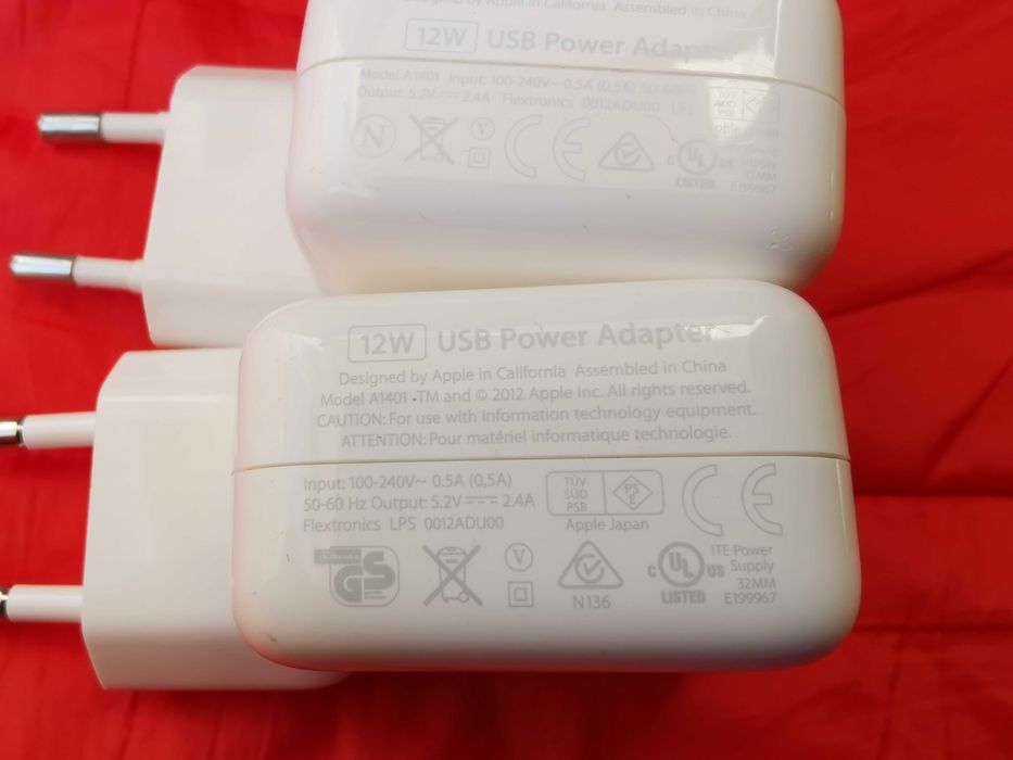 Incarcator iPad 12W USB Power Adapter 5V-2.4A APPLE original mod;A1401