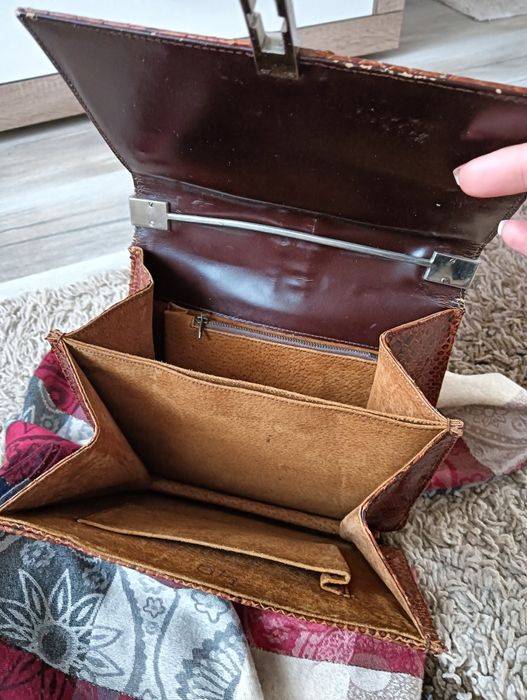 Geantă damă  din piele naturală de șarpe