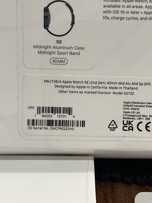 Apple watch SE 2nd gen 40mm GPS