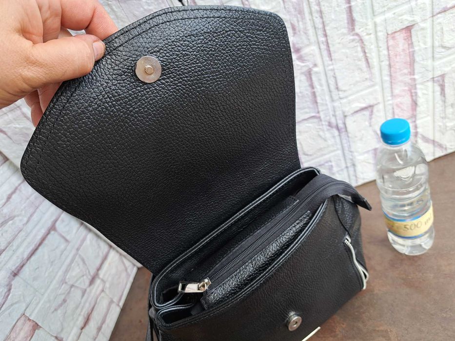 дамска раница,черна кожена,чанта-естествена кожа