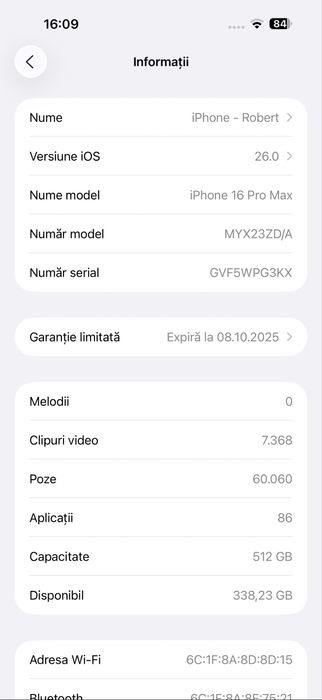 Iphone 16 Pro Max 512 GB garantie 1 an