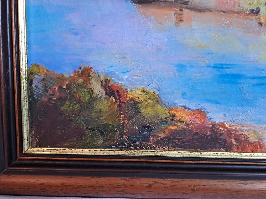 tablou vechi pictura pe panza 49/41 cm semnat Bartoli