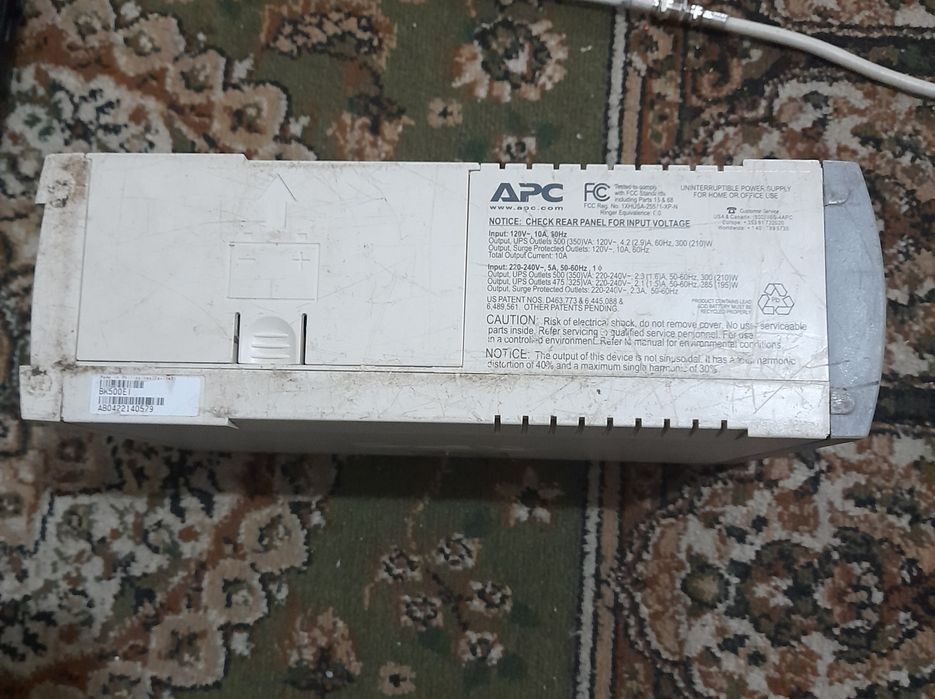 Срочно.UPS, Back- UPS C S 500 APC для компьютеров и ноутбуков. Работае