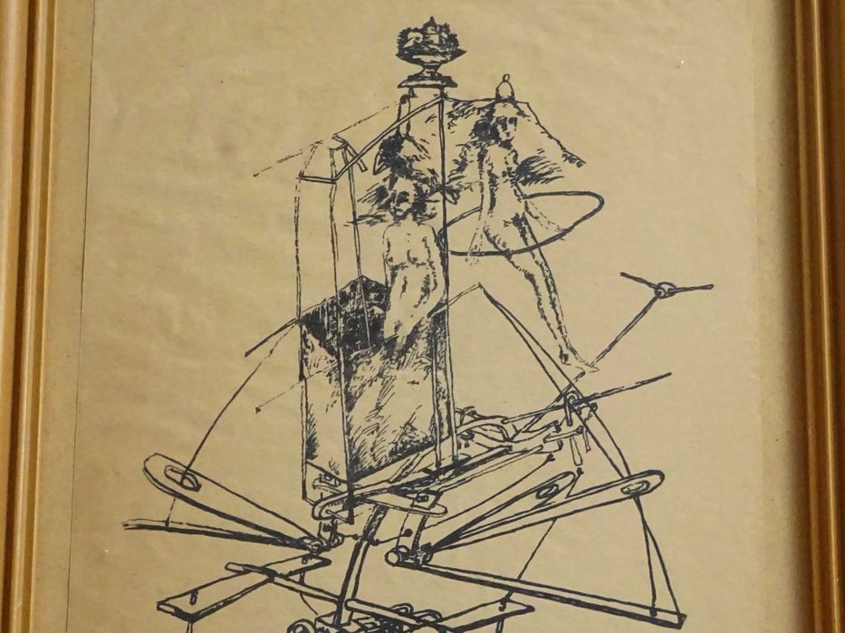 Tablou Stefan Caltia, ’Mașinărie’ - Litografie veche si deosebita