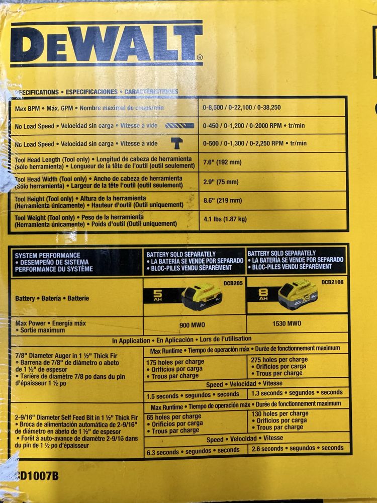 Шуруповерт дрель винтоверт гайковерт Dewalt DCD1007, 169Нм, ОРИГИНАЛ