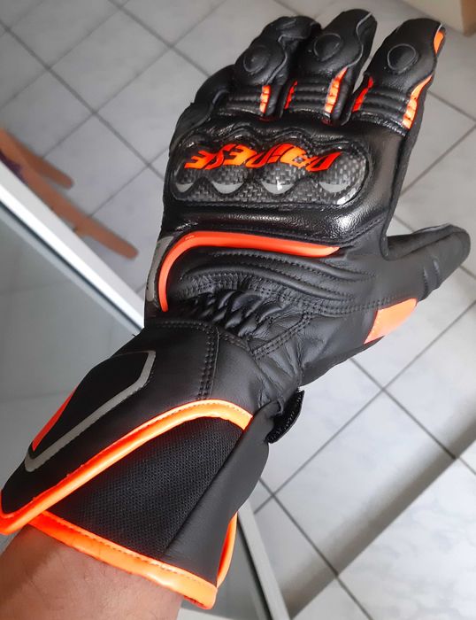 Manusi moto sport Dainese Carbon D1 Long negru/portocaliu marime L