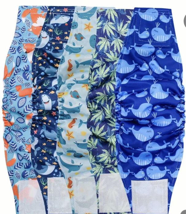 Пояс-подгузник для кобелей. Многоразовый, моющийся. Размер М