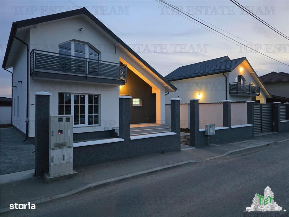Vila moderna individuala pe stil Venetian cu 4 camere ,2 bai ,Living o