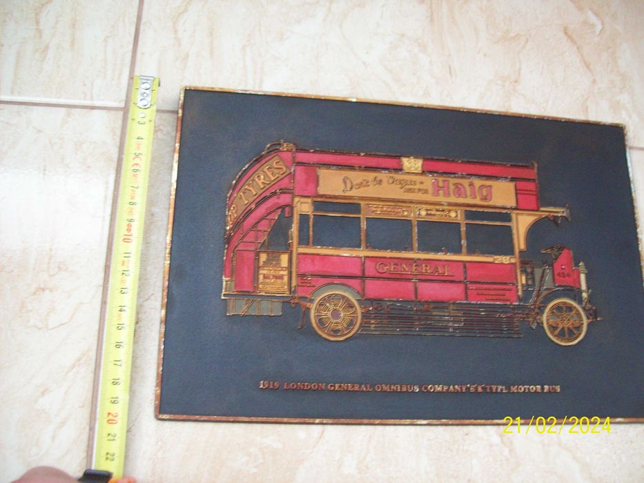 Tablou vechi autobuz epoca HAIG 1919 pt decor cafenea sau bar