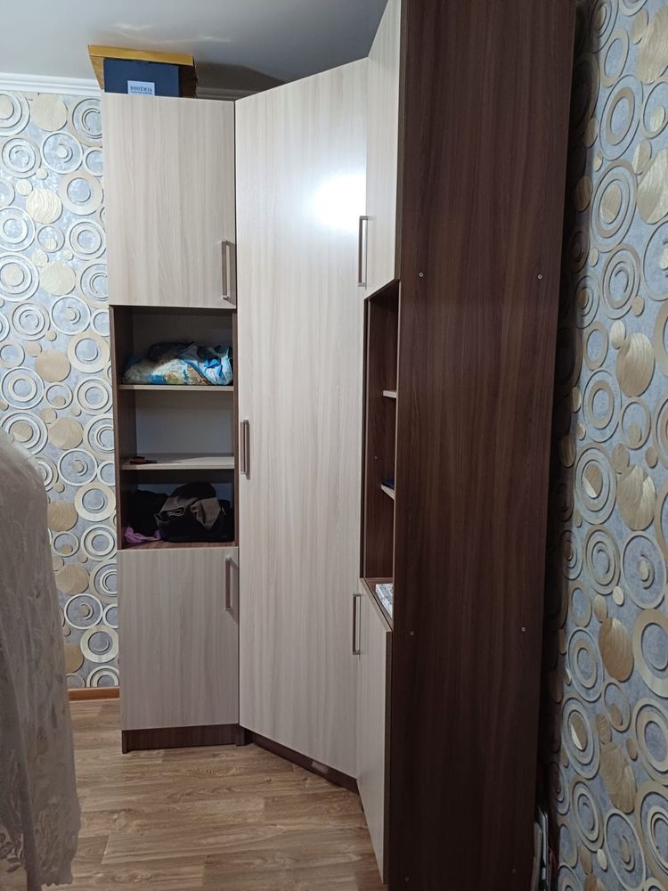 Двухярусная кровать , письменный стол, шкаф для одежды
