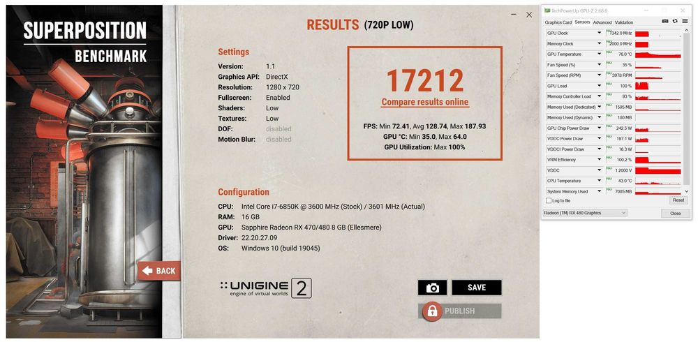 ТОП състояние Видео карта GPU Sapphire NITRO+ RX 480 OC 8GB GDDR5