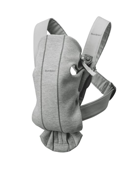 BabyBjorn Бебешко кенгуру Mini, Jersey 3D, Light Grey