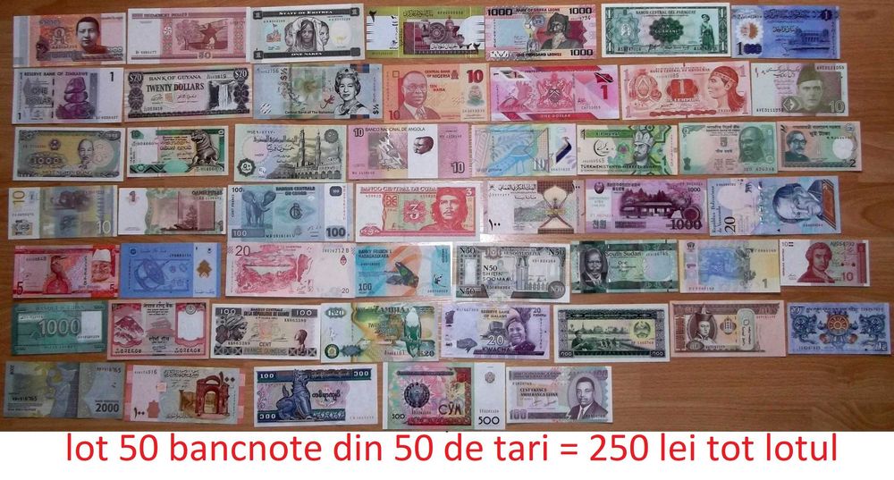 Bancnote impecabile, autentice, romanesti si straine de vanzare
