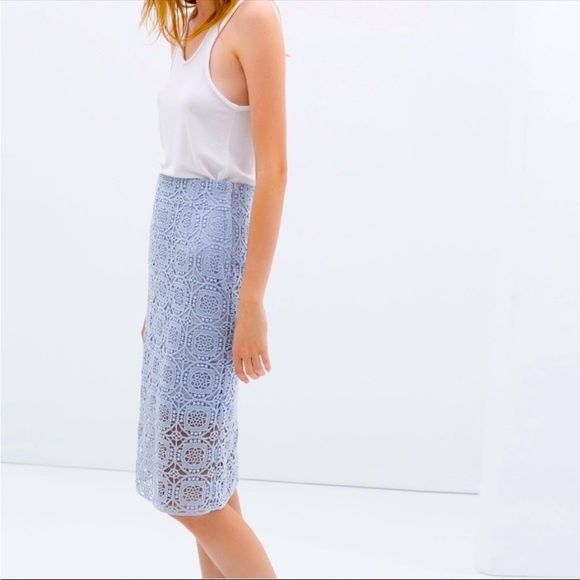 ZARA  миди пола дантела р-р ХС