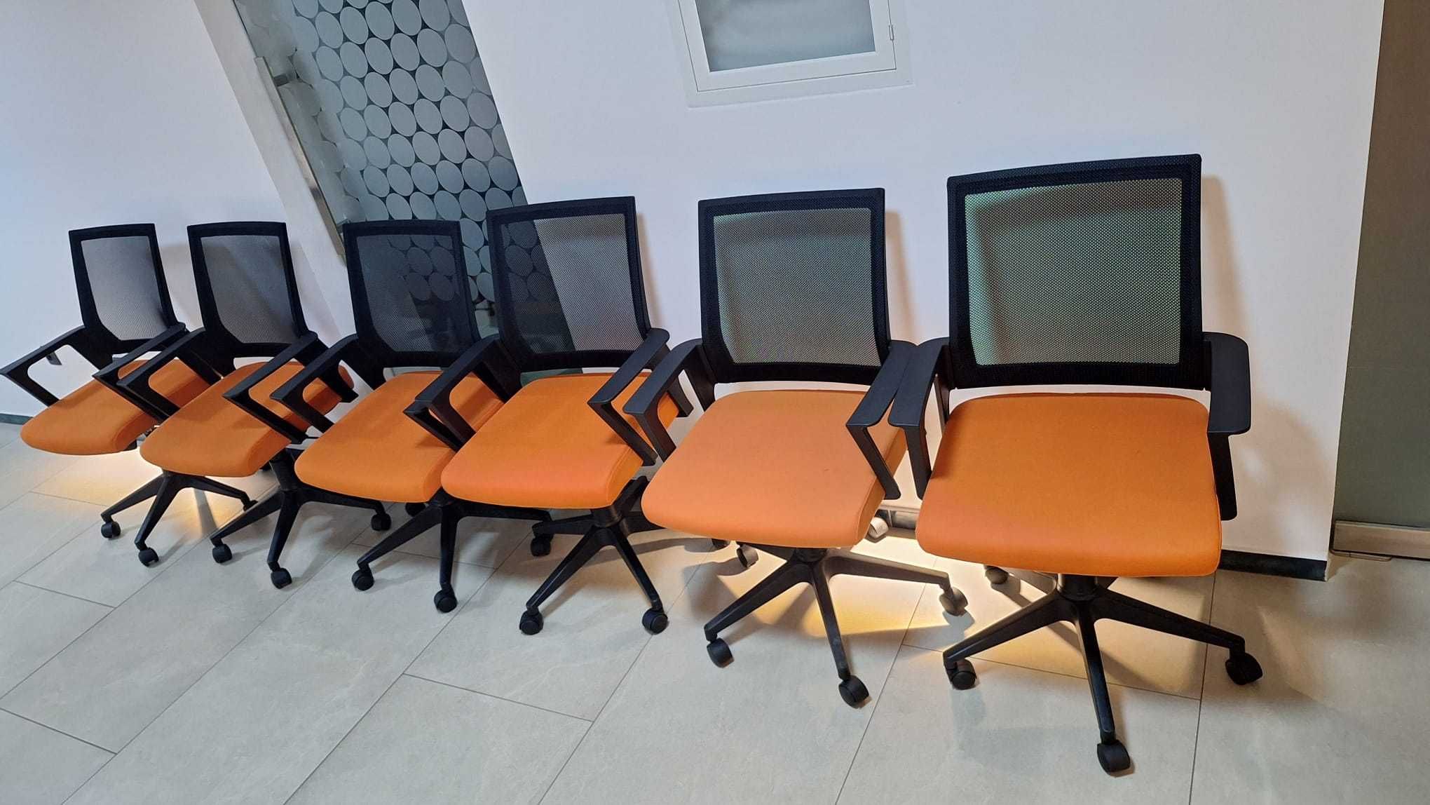 Scaun birou reglabil inaltime +tilt, portocaliu+negru