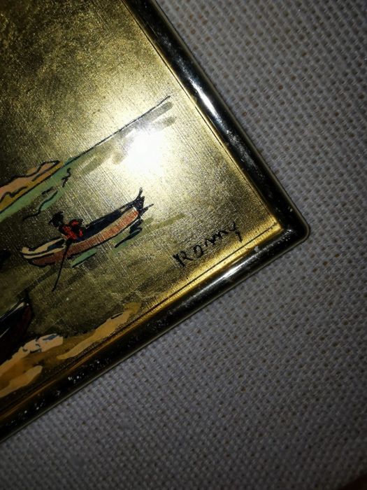 Антикварна миниатюра от 23 кт. златно фолио маркирана оригинална рядка