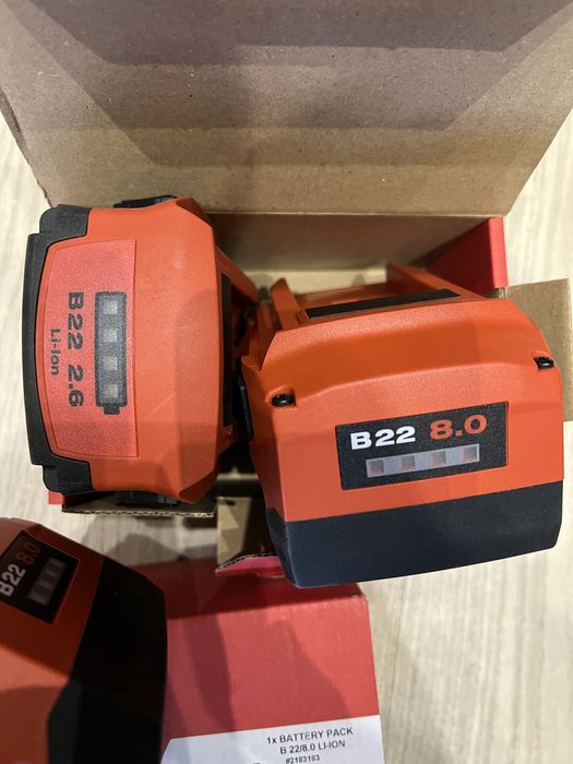Acumulatori Hilti 22V-8ah/2,6ah si 36V-9ah/5,2ah si 2,6ah-Noi
