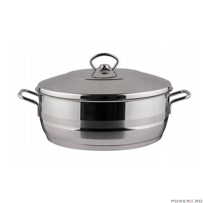 Oala cu capac din inox, 24X6cm 3.6litri, compatibila cu toate tipurile