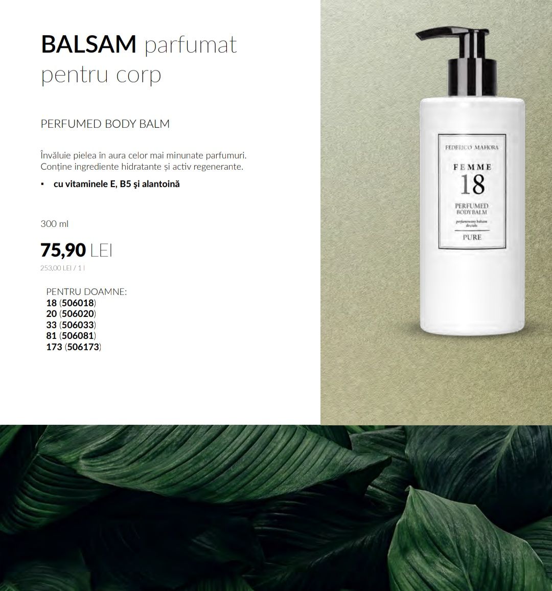 Balsam parfumat pt corp Federico Mahora