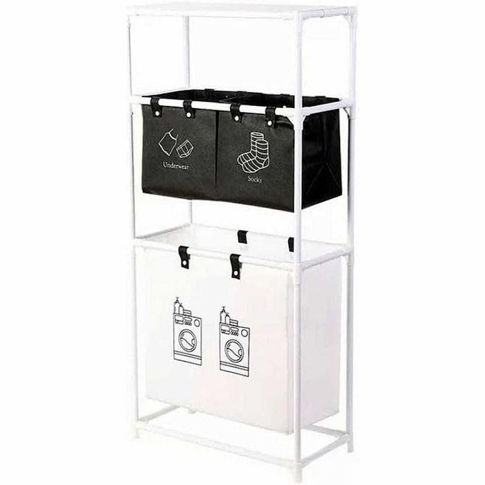 Мултифункционален органазйер за мръсни дрехи с 3 кошници и 3 рафта