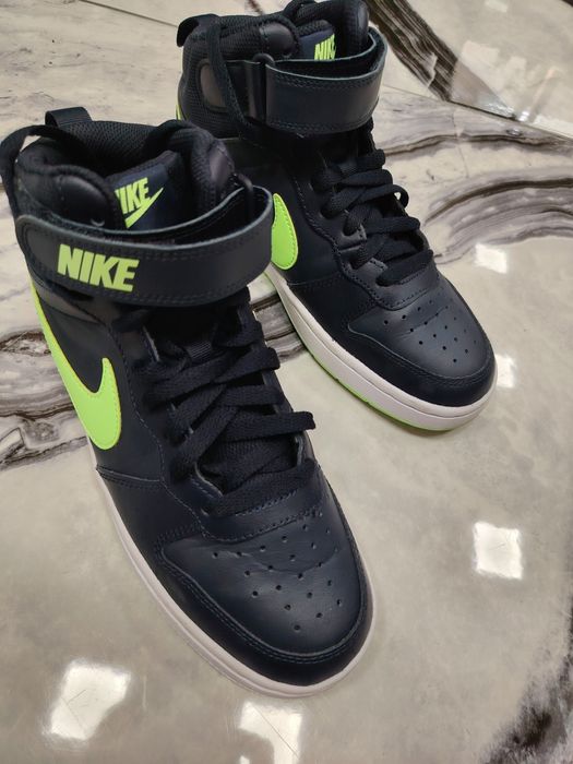 Nike - Спортни обувки Court Borough 2 с кожа, Зелен/Тъмносин