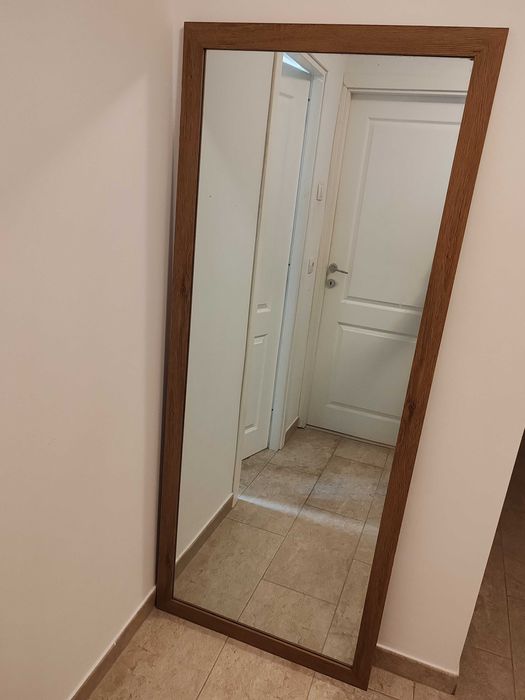 Oglinda hol cu rama stejar 180x70 cm, stare buna