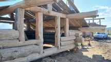 cabana lemn rotund chit gata construit lemn uscat