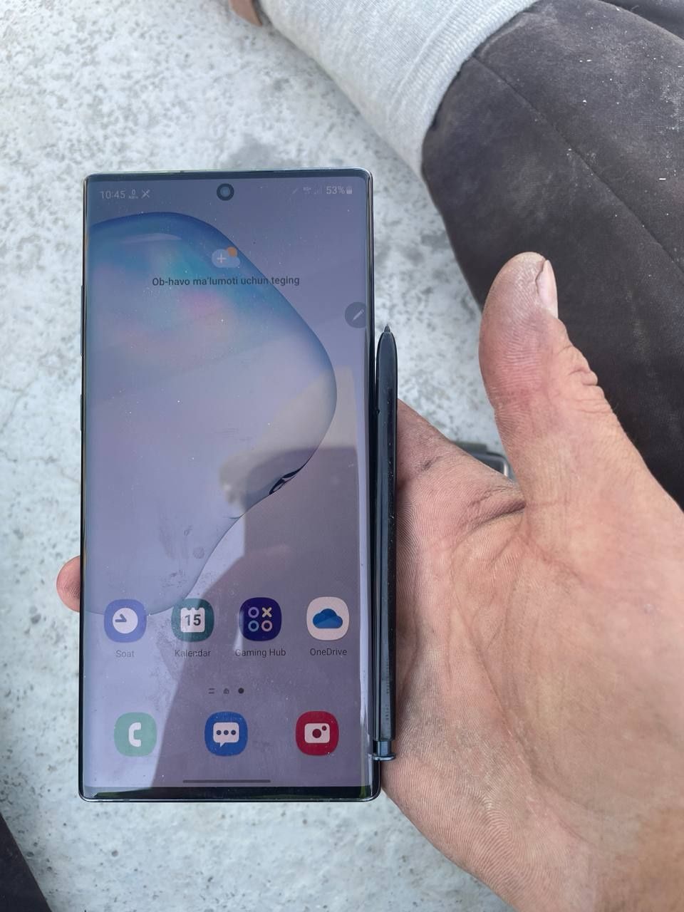 Samsung note 10 pulus 5G 512 xotira radnoy kar dak yu