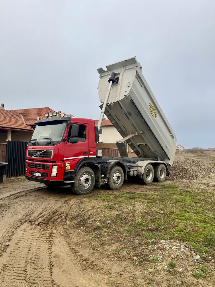 Prestari servicii 8x4 nisip pamant piatra balast/balastru margaritar