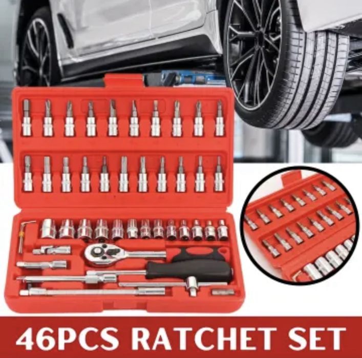 Гедоре 46 части Хромирана стомана в кутия Комплект инструменти