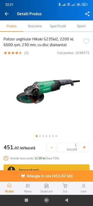 Polizor unghiular 230 mm Hikoki