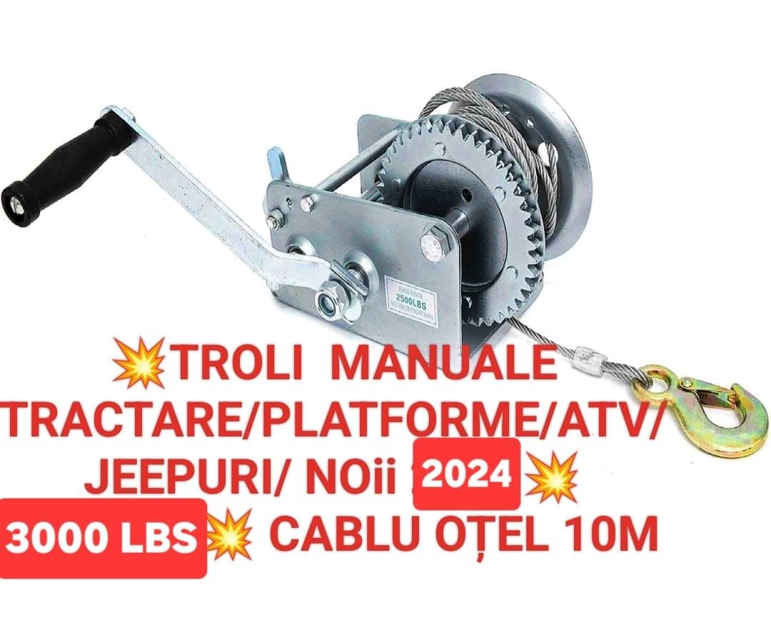 Troliu Auto tractări Noi 2024 cablu otel 2500lbs/3000Lbs platforme jep