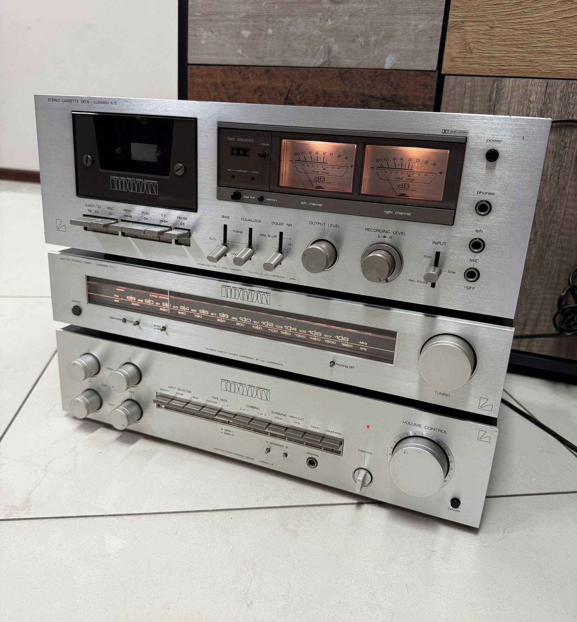 Aудио система - сет LUXMAN - усилвател L-4, дек K-5 и тунер T-1