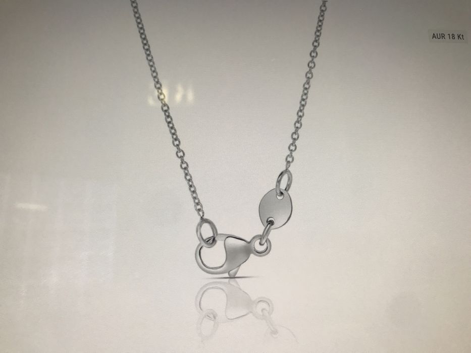 Lantisor din aur alb, 18 kt, cu safire