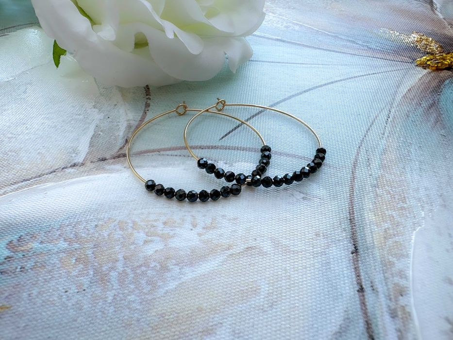 Ръчно изработени обеци Халки от Неръждаема стомана с Цирконий