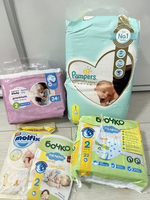 Лот памперси premium care babylove и бочко