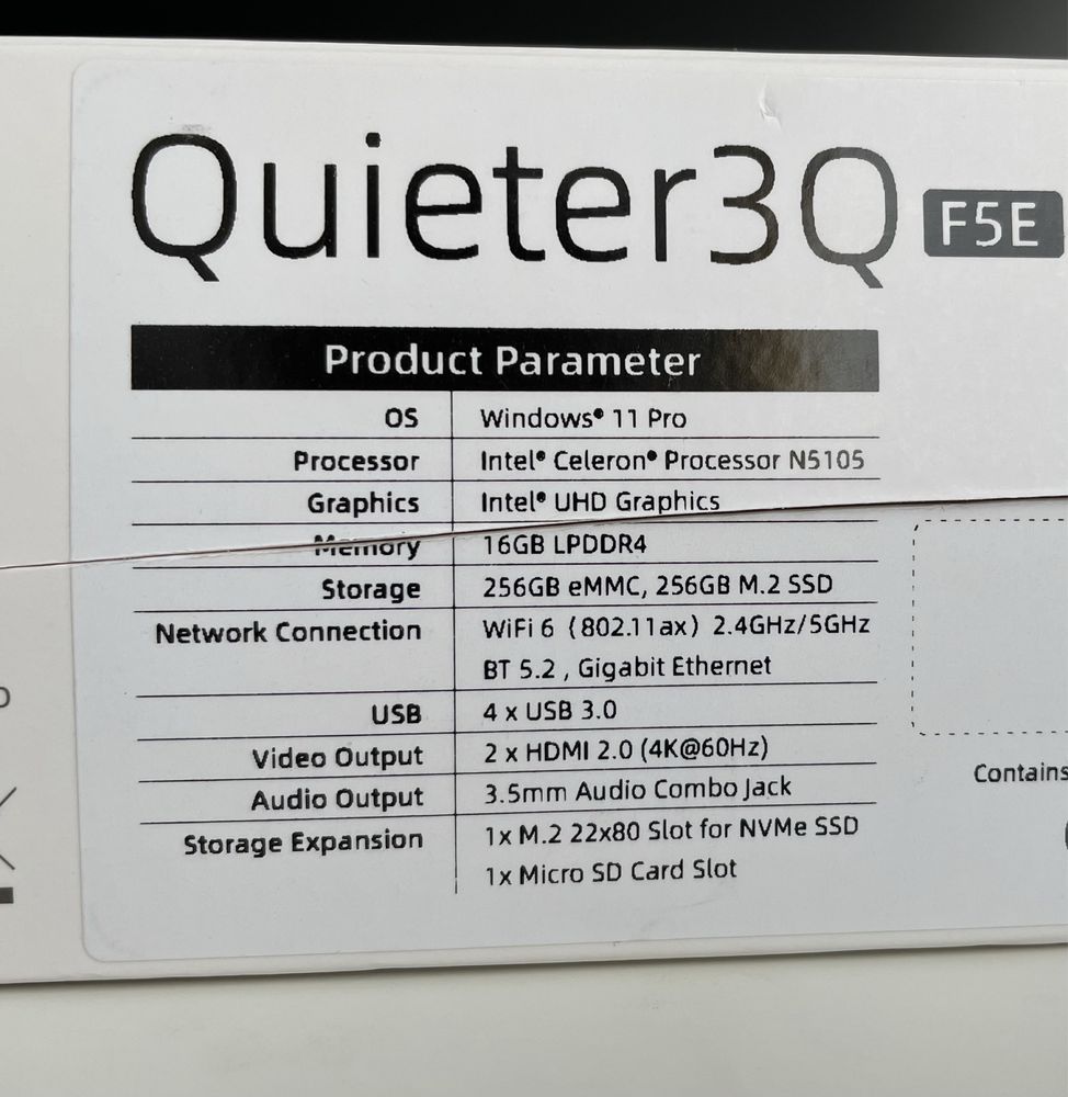 Mini PC MeLE Quieter 3Q Fanless 16GB/512GB