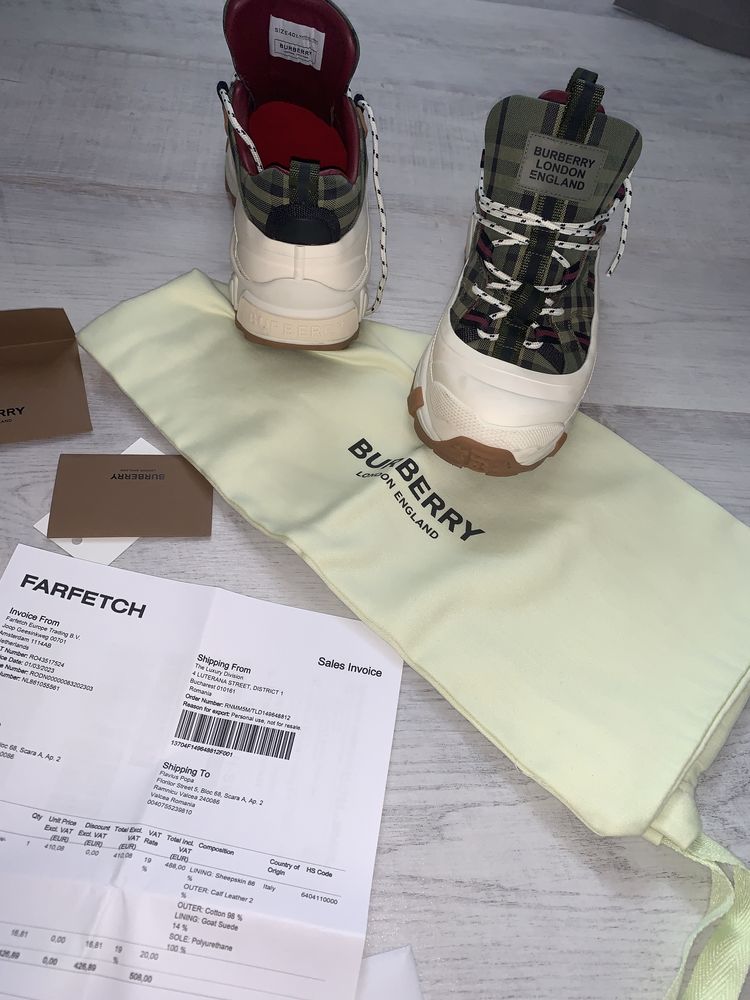 Burberry Sneakers originali detin factura farfetch